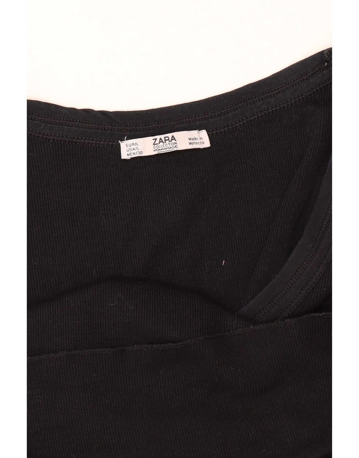 Zara Mujer Chaleco Top Reino Unido 44 Grande Negro