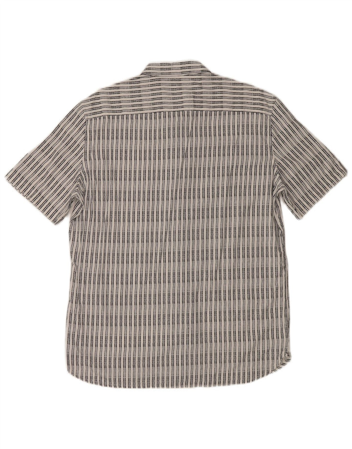 Camisa de manga corta para hombre French Connection de viscosa a rayas blancas grandes