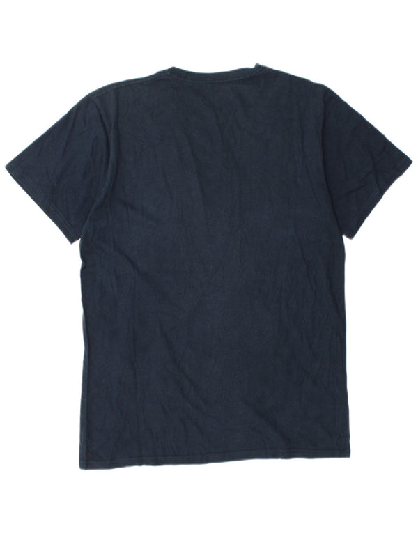 Hard Rock Hombre Barcelona Graphic Camiseta Top Medio Azul Marino Algodón