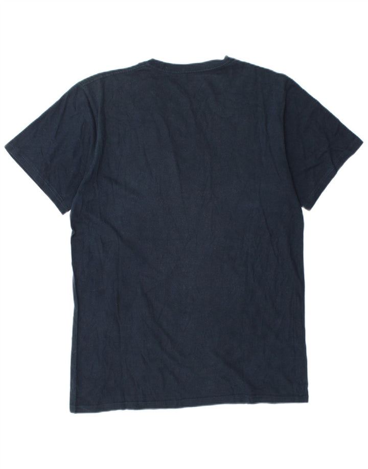 Hard Rock Hombre Barcelona Graphic Camiseta Top Medio Azul Marino Algodón