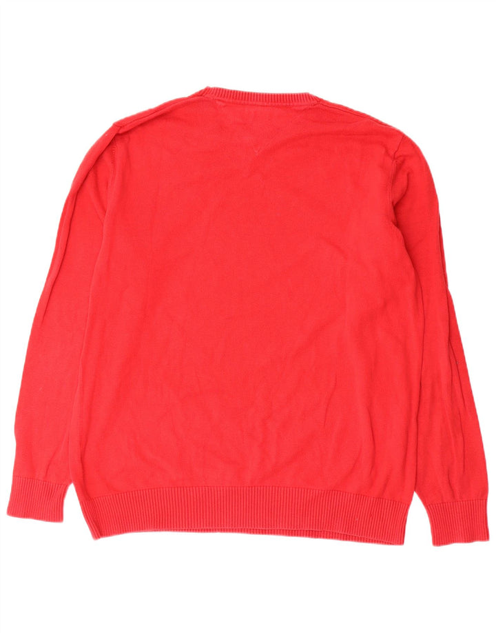 Tommy Hilfiger Jersey con Cuello en V para Hombre de algodón Rojo Medio