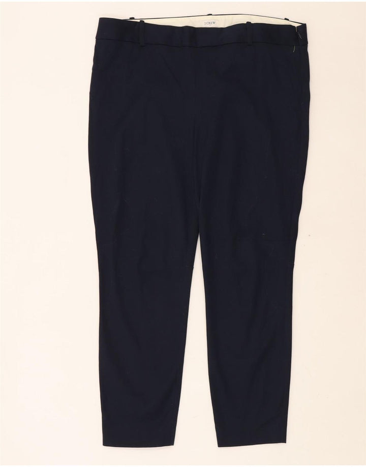 J. CREW Pantalones casuales ajustados para mujer US 14 XL W36 L28 Azul marino Algodón
