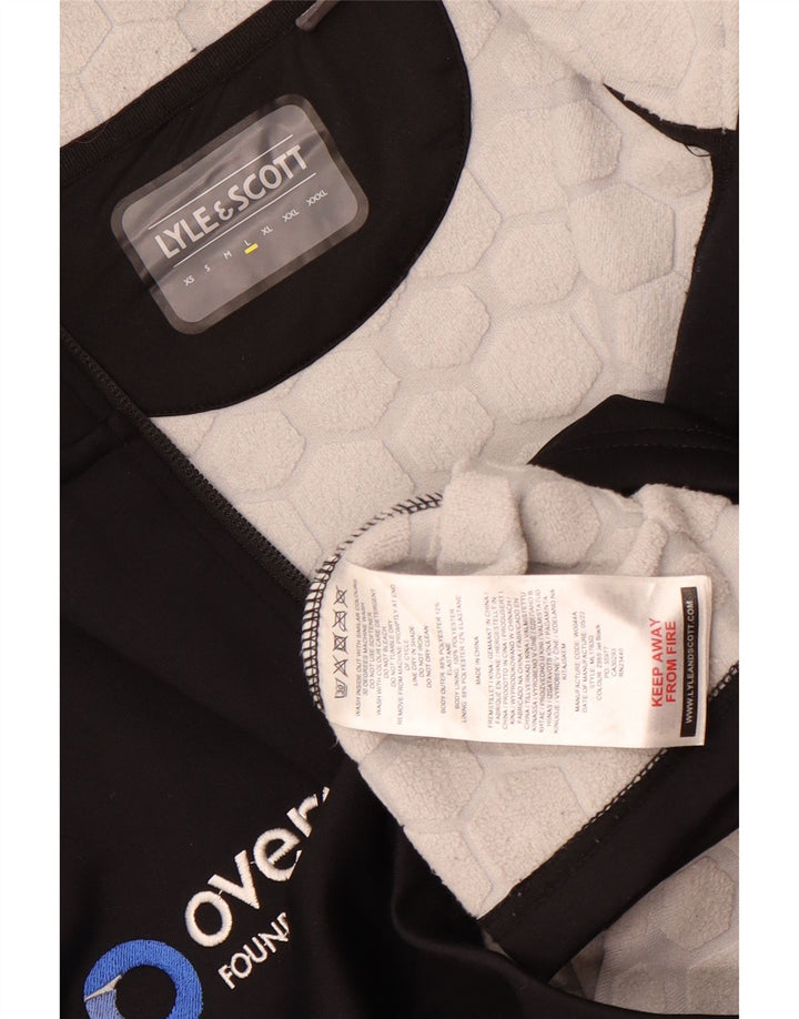 Lyle & Scott - Chándal para hombre con cremallera y cuello gráfico, talla grande, color negro