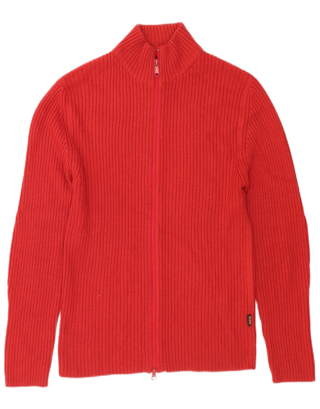 Rifle Cárdigan para hombre suéter grande de lana merino roja