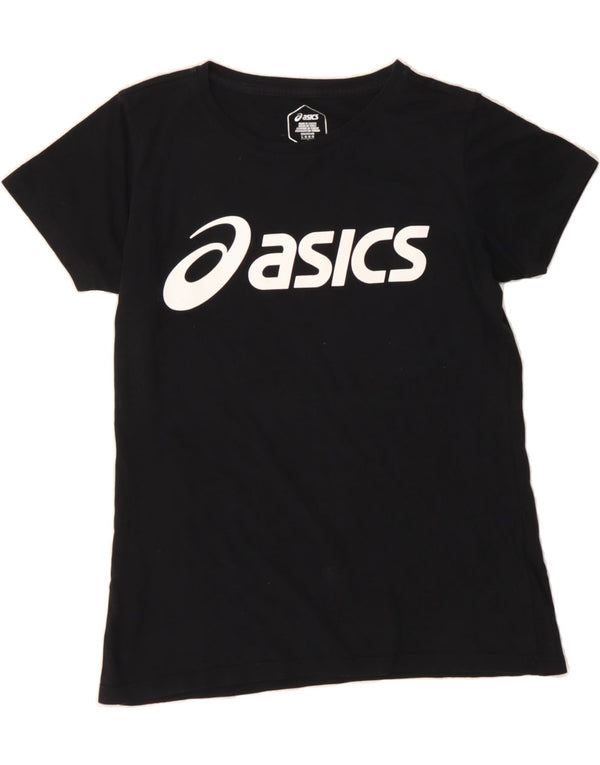 ASICS Womens Graphic T-Shirt Top UK 14 Large Black