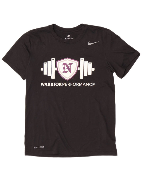 Nike Dri Fit Graphic Camiseta para hombre, talla pequeña, poliéster negro