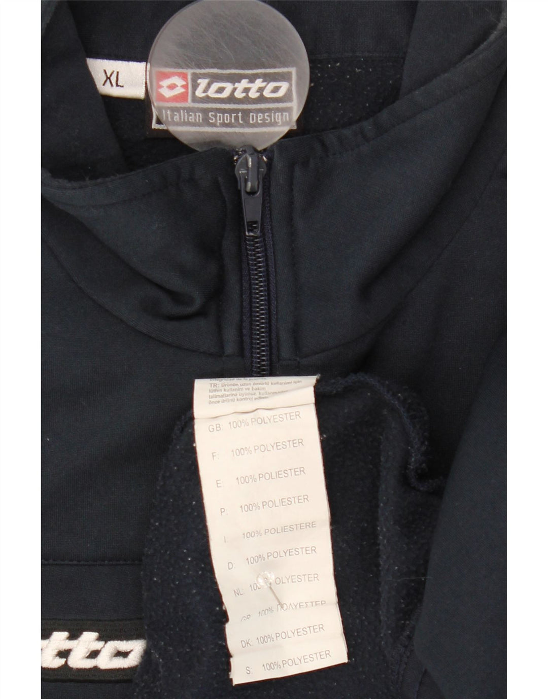 Lotto Hombre Cremallera Cuello Sudadera Jumper XL Azul Marino Poliéster
