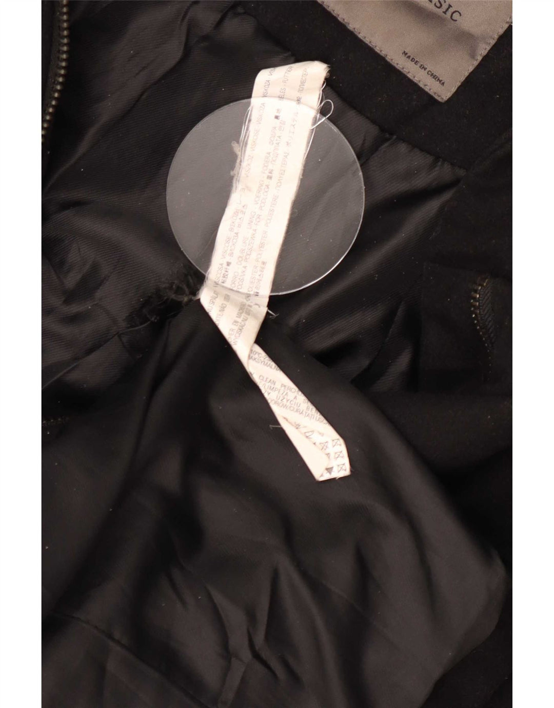 Zara Mujer Abrigo Cortavientos Con Capucha ES 40 XL Poliéster Negro