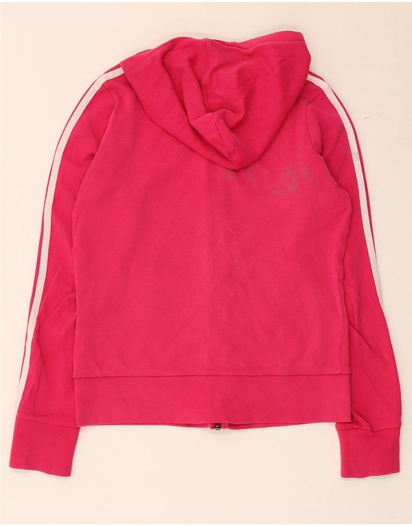 Adidas - Sudadera con capucha y cremallera para mujer, talla 8, algodón rosa pequeño