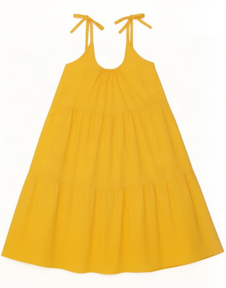 Vintage Mujer Sundress Reino Unido 12 Amarillo Medio