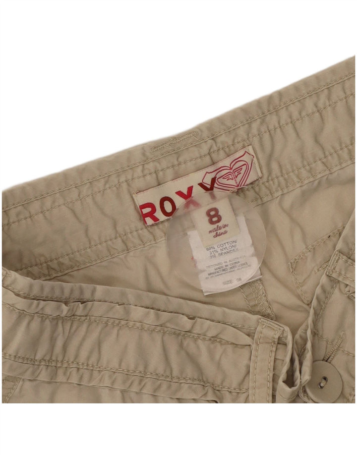 Roxy Pantalones cortos para mujer UK 8 Small W32 Algodón beige