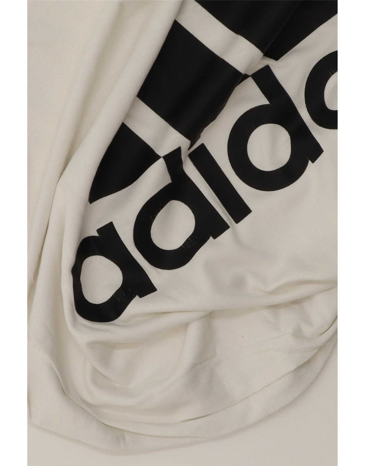 Adidas Hombre Camiseta Gráfica Top Mediano Blanco