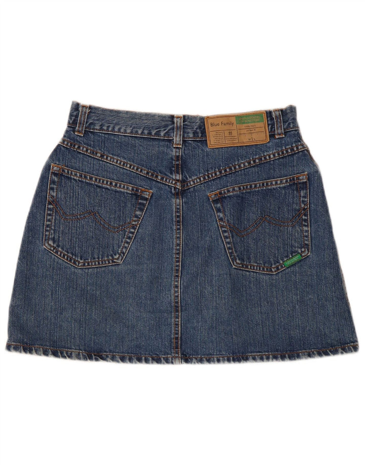 Falda Vaquera Benetton IT 44 Medium W28 Azul Algodón