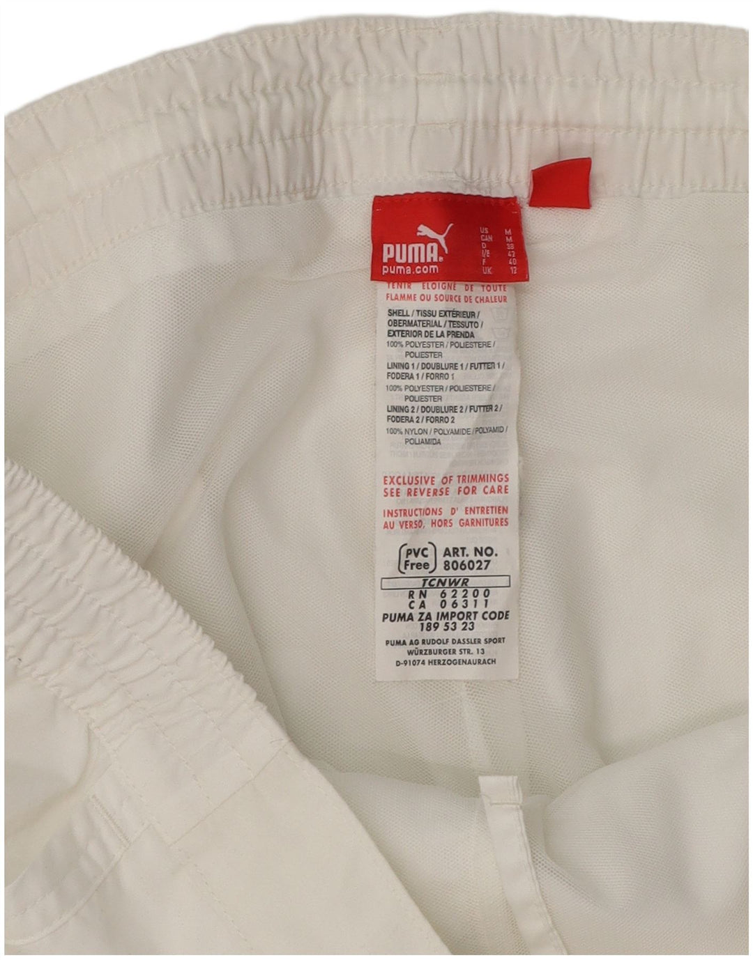 PUMA Pantalones de chándal para mujer UK 12 Medium White Poliéster