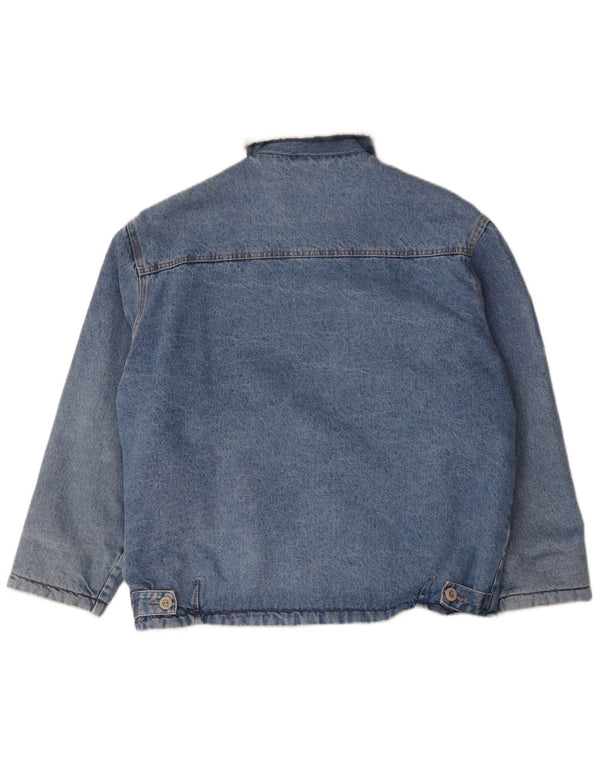 Ritt Mens Graphic Denim Sherpa Chaqueta UK 40 Grande Algodón Azul