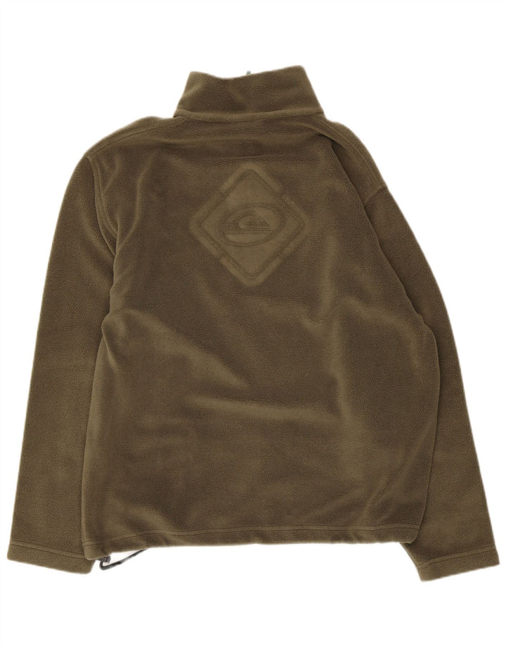 Quiksilver Jersey De Forro Polar Con Cremallera Para Hombre Pequeño Poliéster Caqui