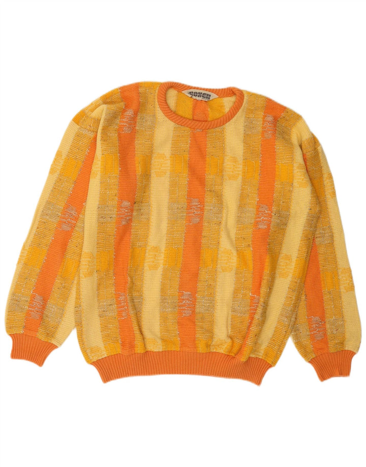 Boxer Hombre Jersey De Cuello Redondo Jersey De Algodón A Rayas Amarillo Medio