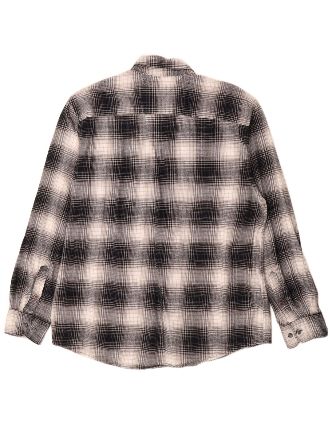 Tommy Hilfiger Camisa de franela de ajuste regular para hombre XL Algodón a cuadros gris