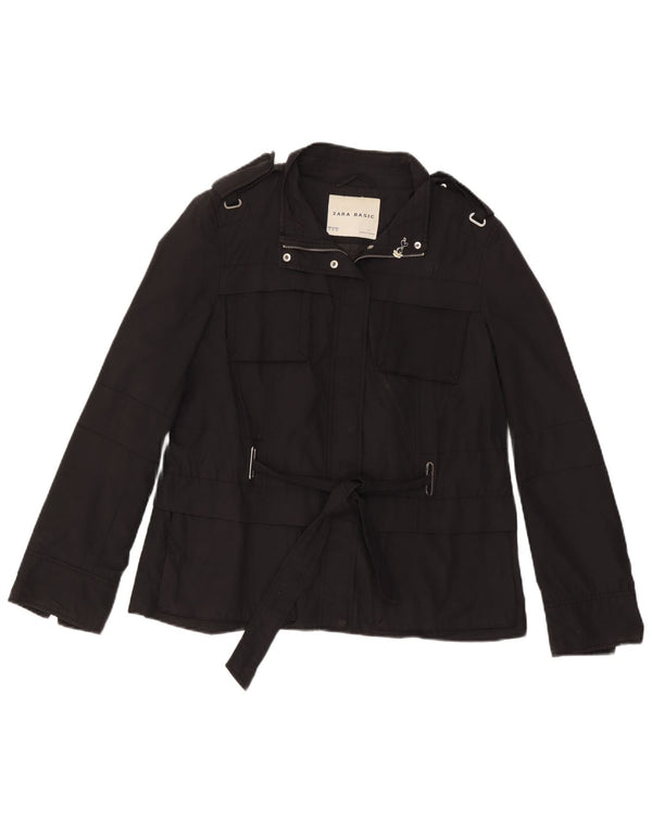 Zara Mujer Chaqueta Militar ES 40 XL Algodón Negro
