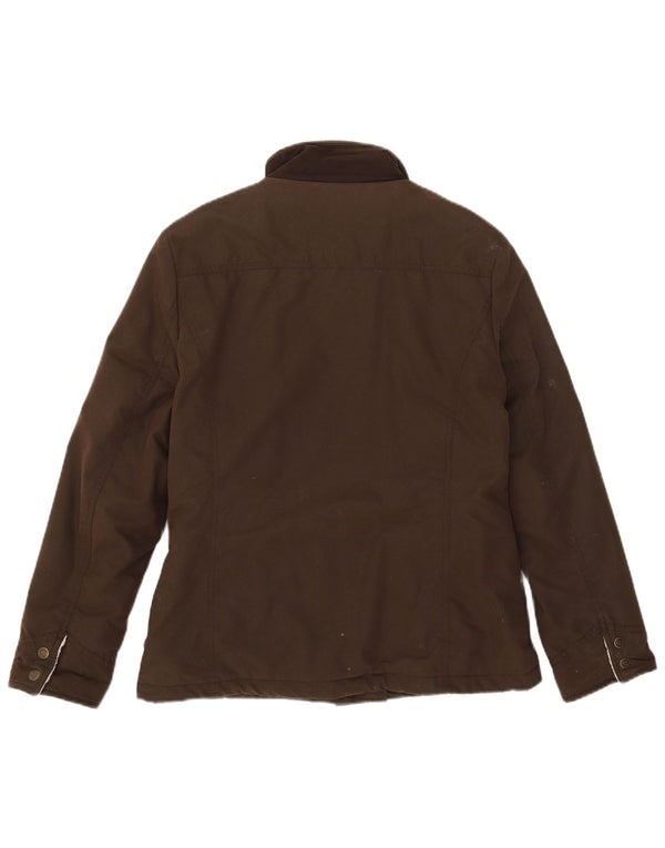 Crew Clothing Chaqueta de algodón encerado Sherpa para mujer UK 12 Medium Khaki