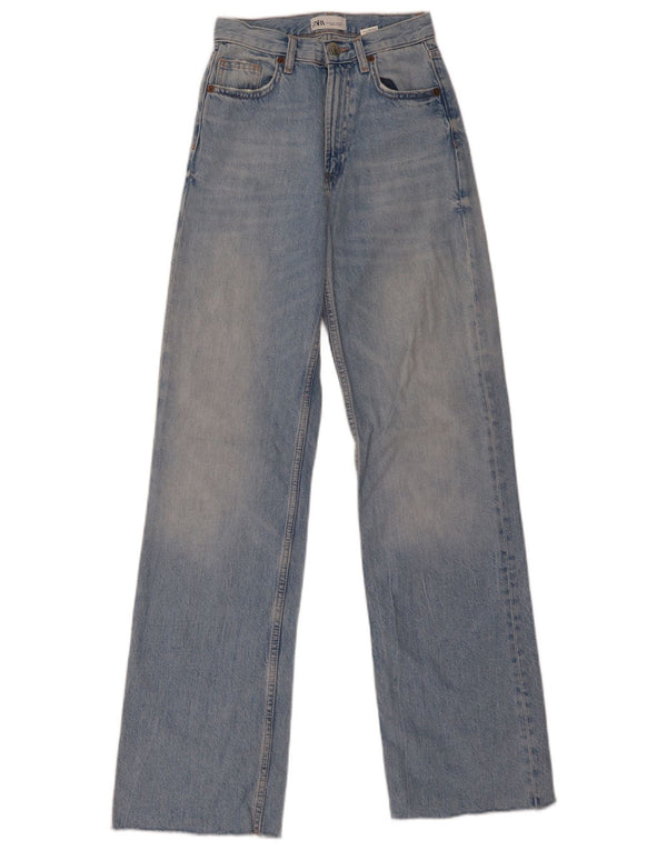 Zara Jeans De Pierna Ancha Para Mujer EU 32 2XS W22 L34 Algodón Azul