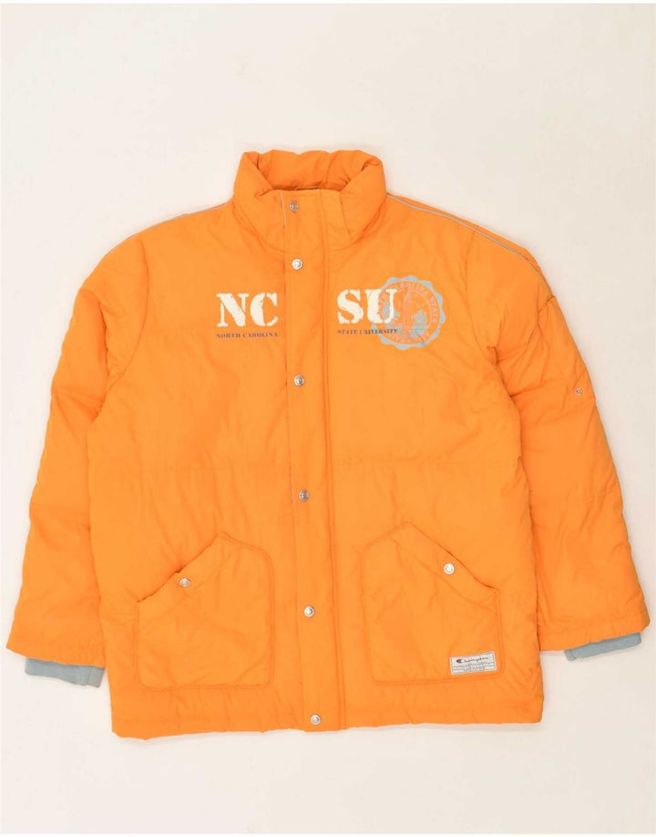 CHAMPION Boys Graphic Padded Jacket 13-14 Years XL Orange Polyester Vintage Champion and Second-Hand Champion from Messina Hembry 