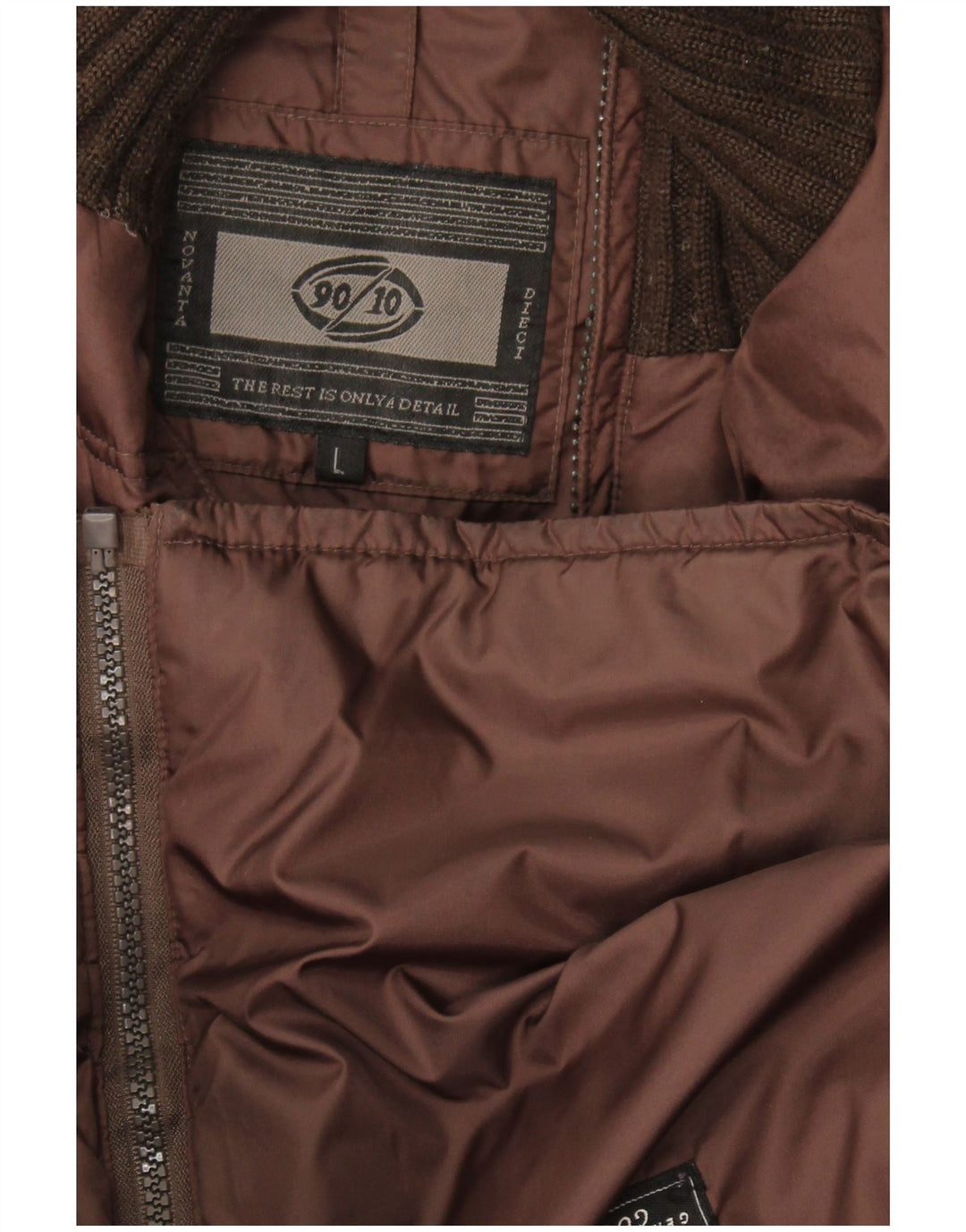Vintage hombres acolchado Gilet Reino Unido 40 marrón grande