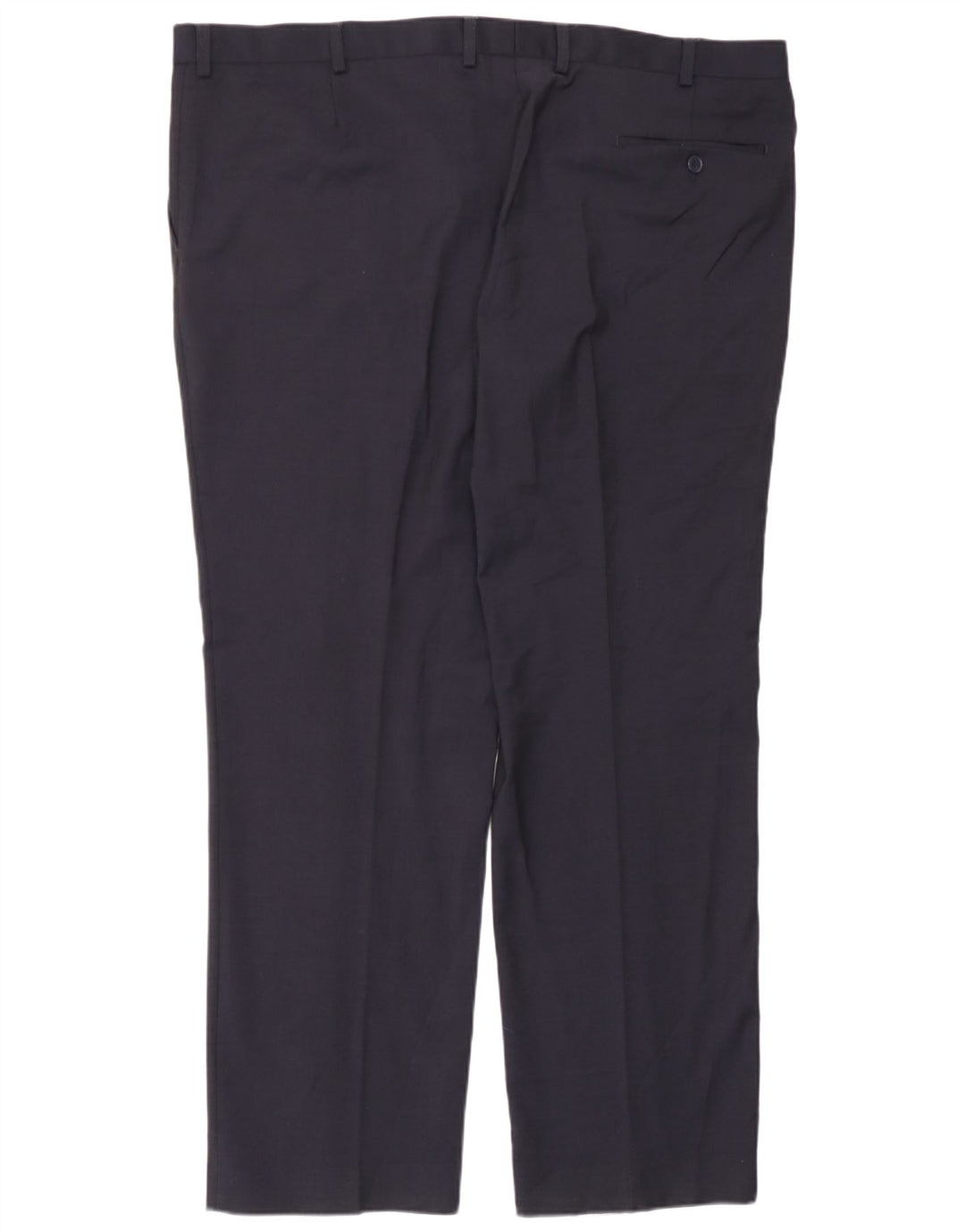 Marks & Spencer Pantalón de traje de corte regular para hombre W44 L31 Lana azul marino