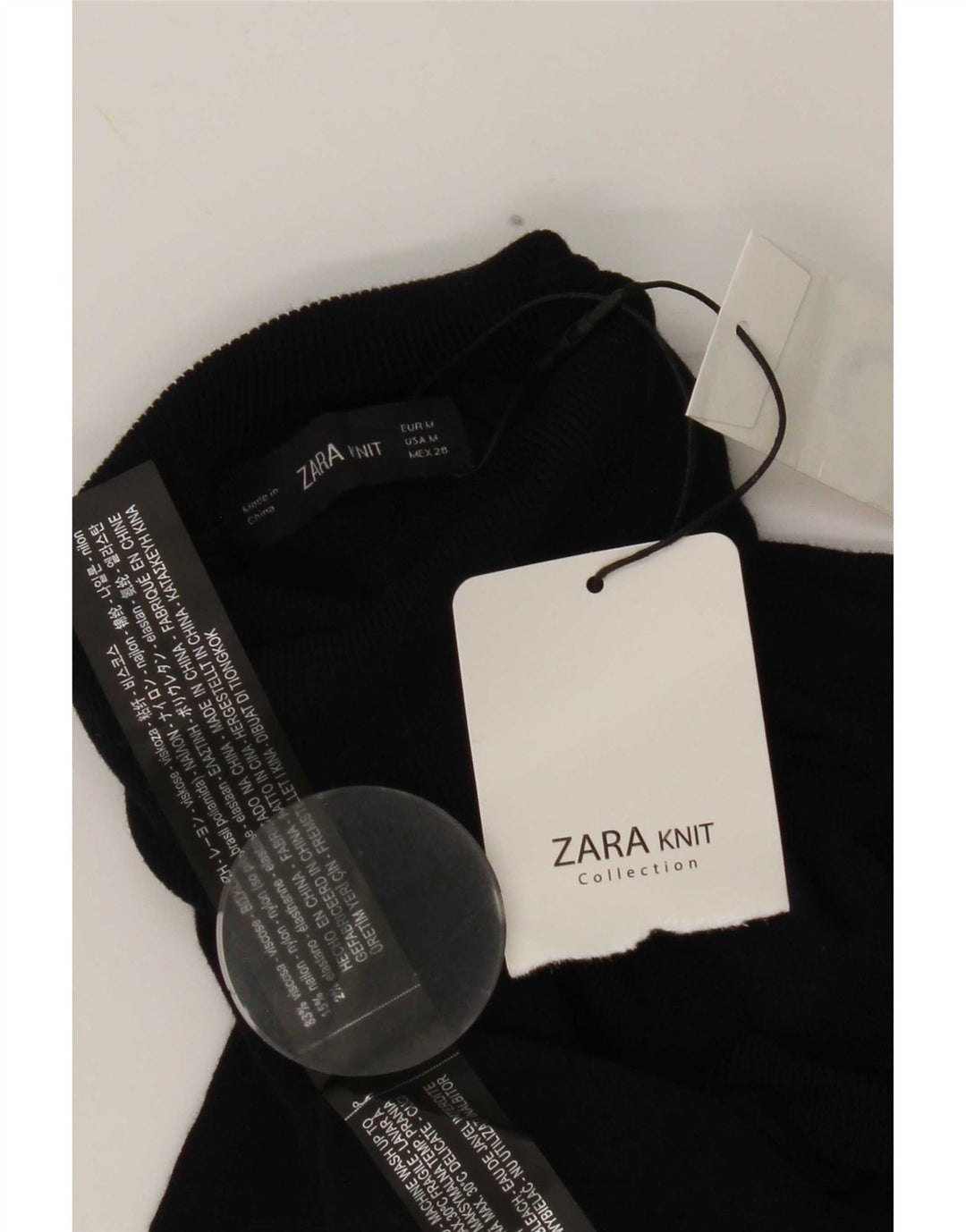 Zara - Jersey con cuello vuelto para mujer, talla M, viscosa, color azul marino