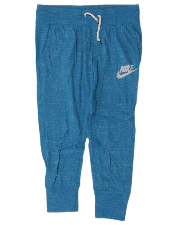 Nike Womens Graphic Tracksuit Trousers Joggers UK 10 Small Blue Flecked