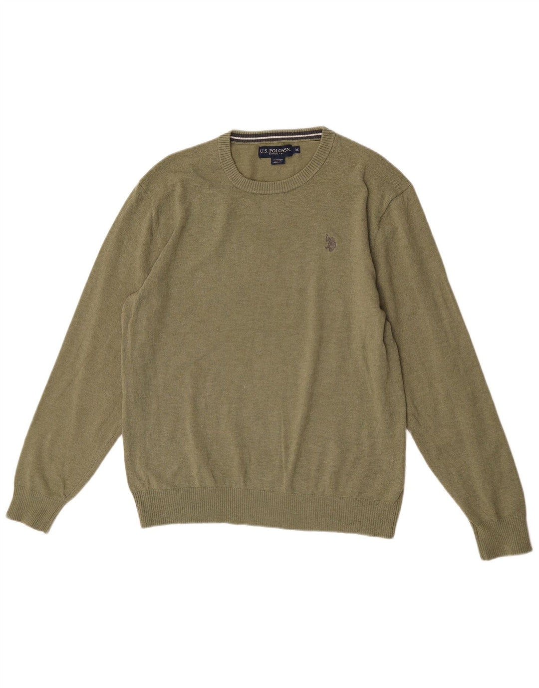 Asociación de Polo de EE. UU. Jersey De Cuello Redondo Hombre Poliéster Verde Medio