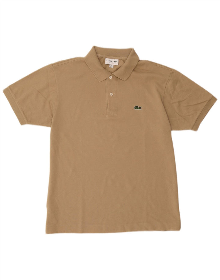 Lacoste Polo de ajuste clásico para hombre, talla 4, algodón beige mediano