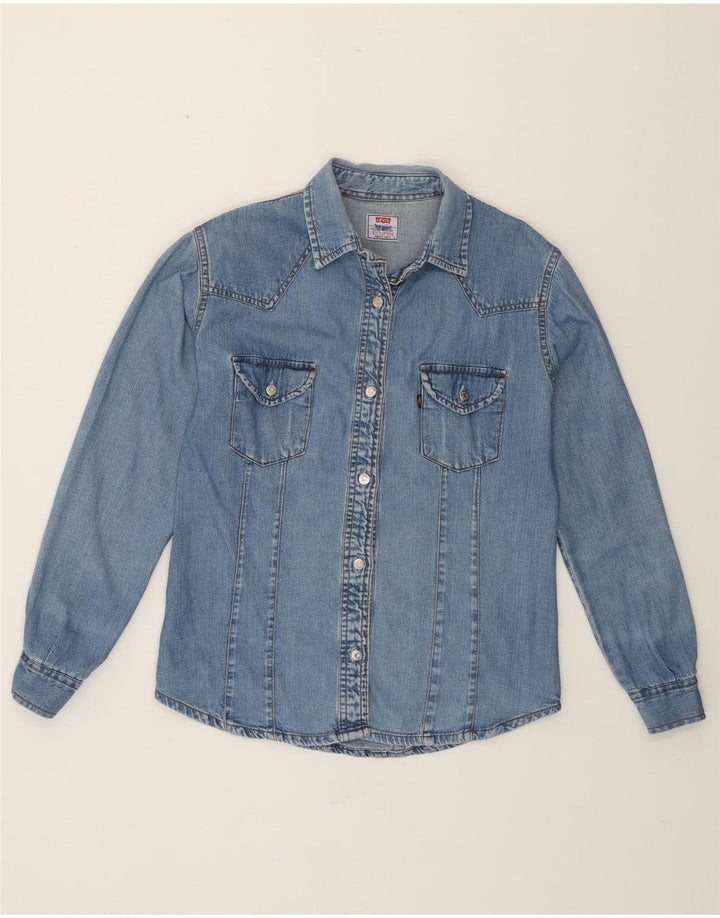 LEVI'S Camisa vaquera para mujer UK 46 Algodón azul grande