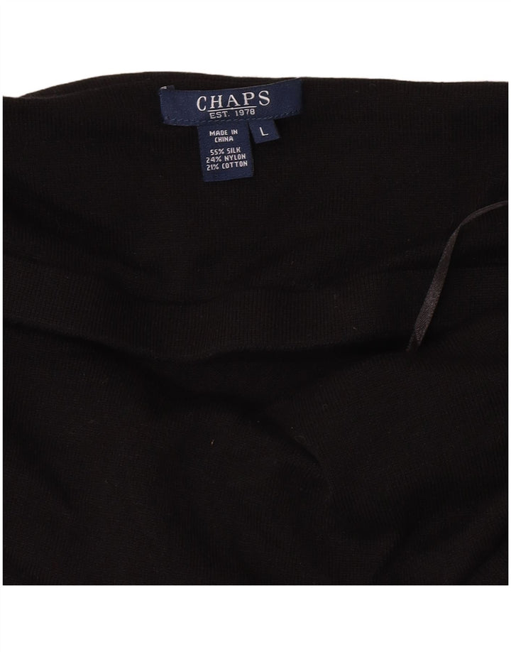 Chaps Mujer Crop Halter Top UK 40 Grande Seda Negra