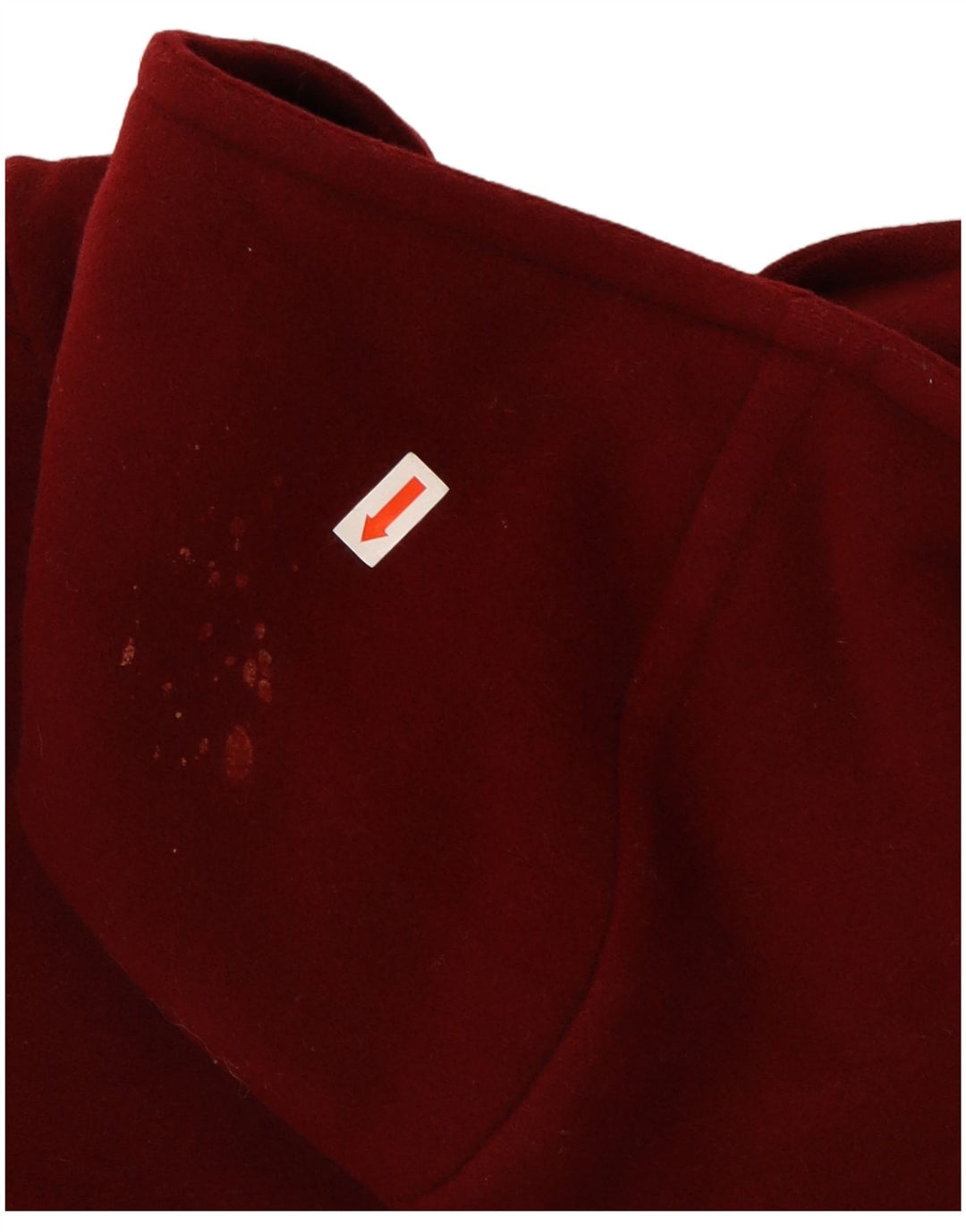 Vintage mujer con capucha Duffle abrigo IT 52 2XL lana roja