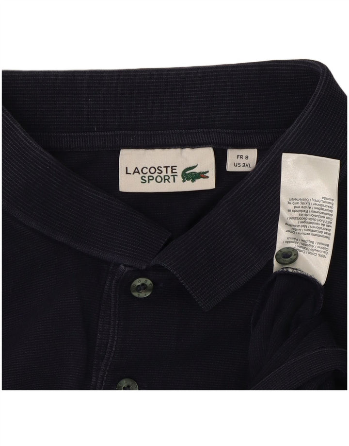 Polo Lacoste para hombre talla 8 3XL algodón azul marino