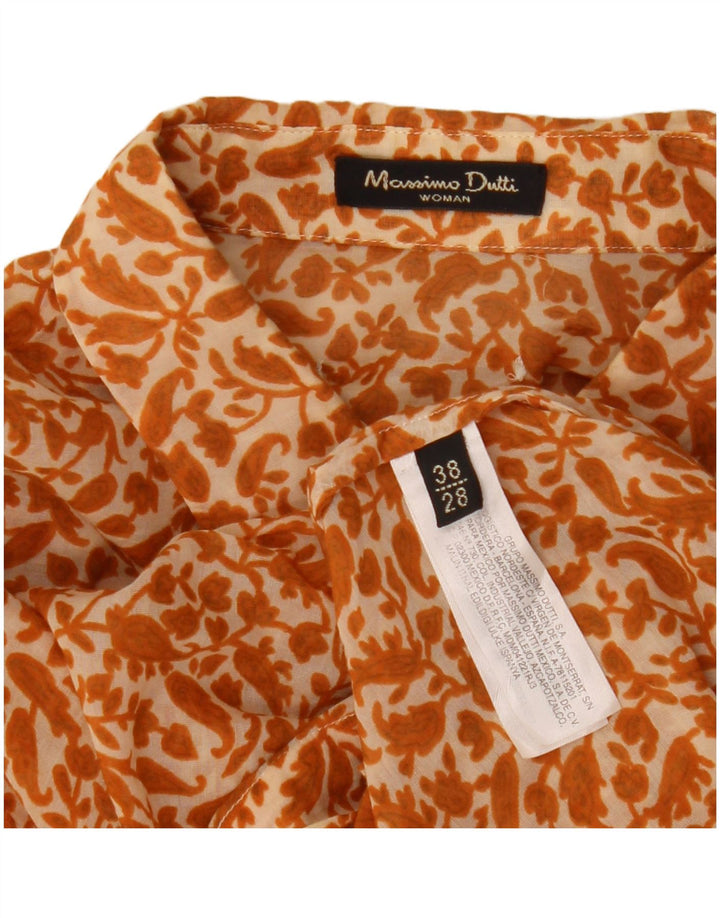 Massimo Dutti Blusa Camisa Manga 3/4 Mujer EU 38 Small Beige Floral