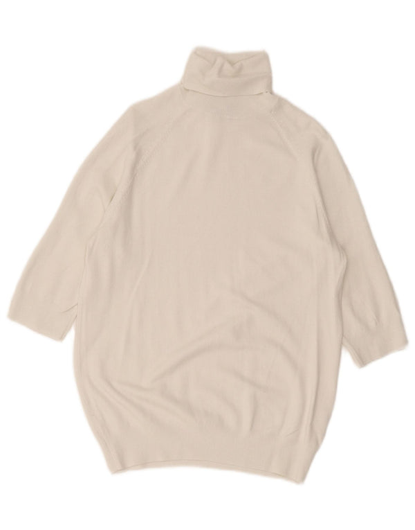 Zara - Jersey de manga 3/4 con cuello vuelto para mujer, talla 40, color blanco