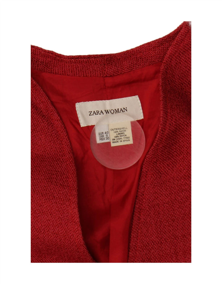 Zara Chaqueta Blazer Mujer EU 40 Rayón Rojo Mediano