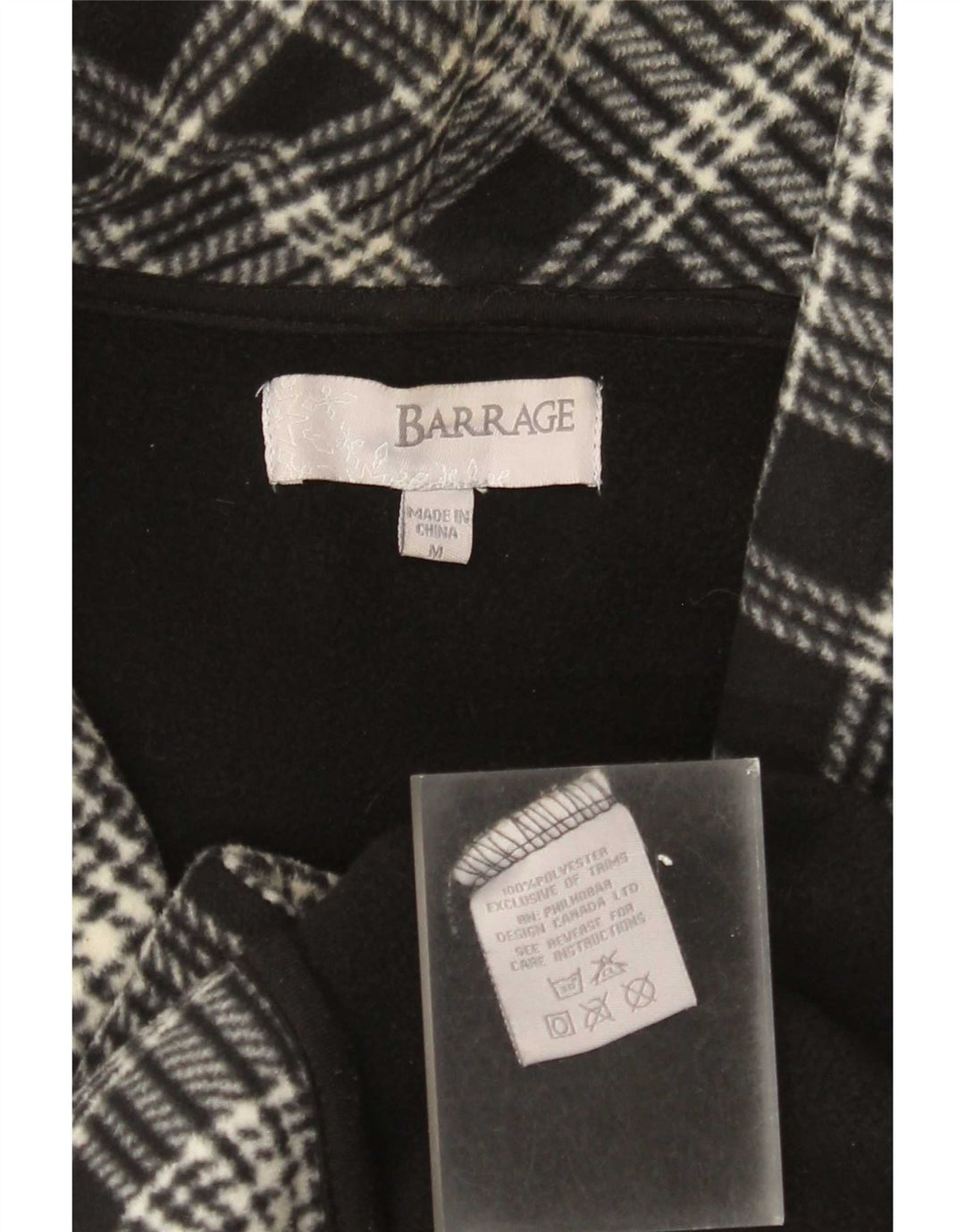 Barrage Chaqueta cortavientos de forro polar para mujer UK 44 Mediano Negro Cuadros Poliéster