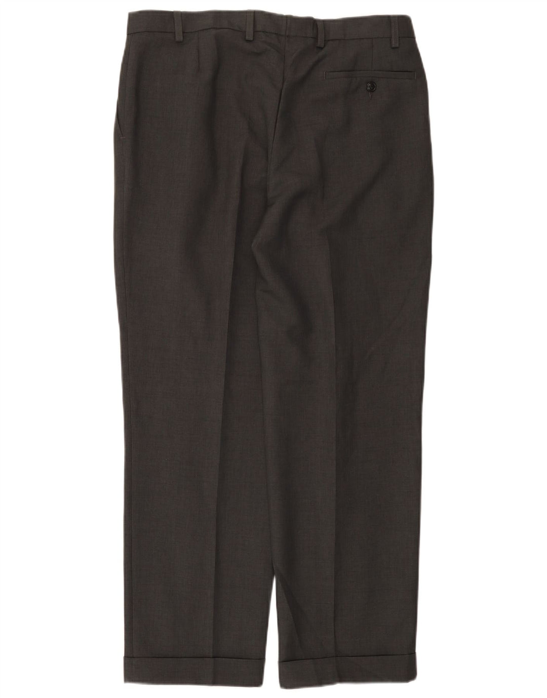 Marks & Spencer Pantalón de traje con pinzas para hombre W36 L29 Poliéster gris