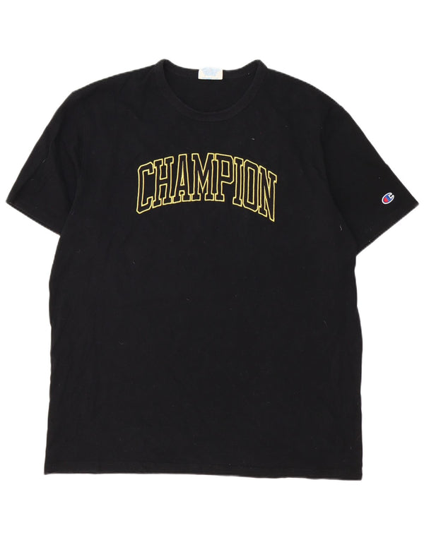 Champion Camiseta gráfica para hombre Top XL Algodón negro