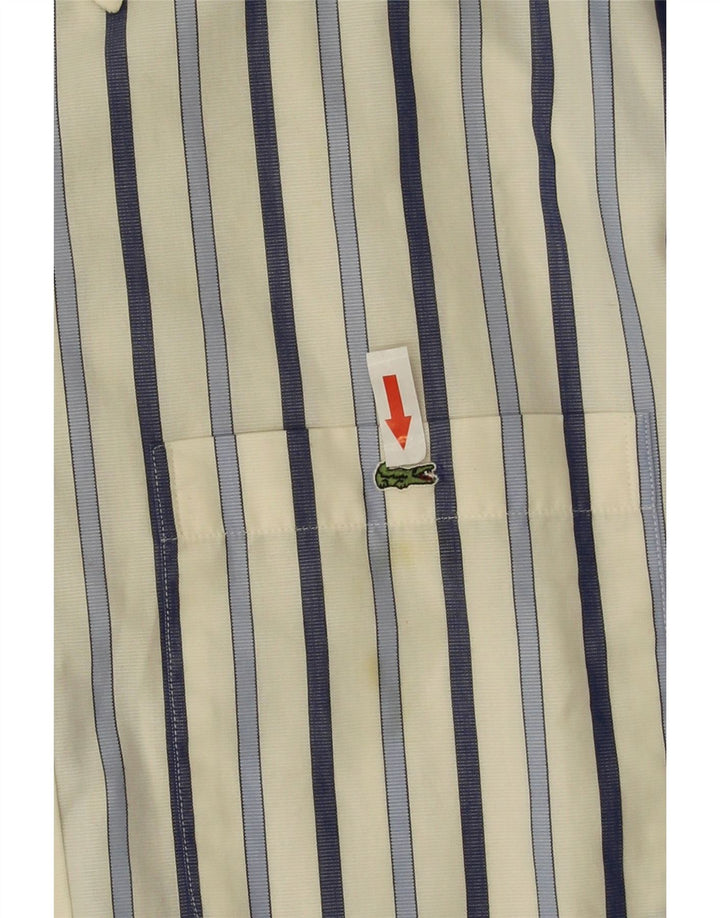 Camisa Lacoste Hombre Talla 42 Algodón Rayas Blancas Grande