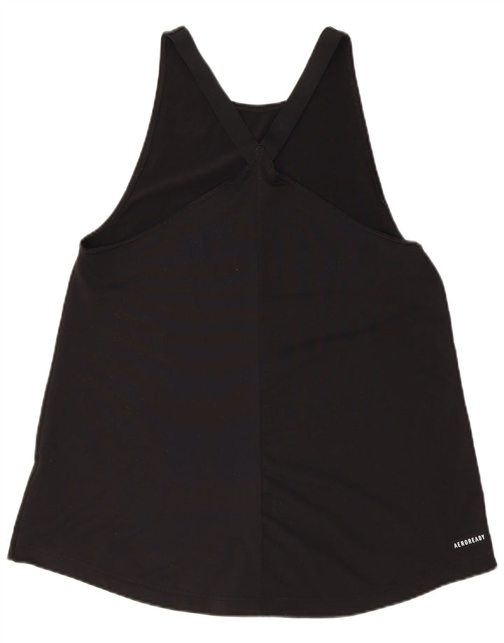 ADIDAS Mujer Aeroready Chaleco Top Reino Unido 12/14 Mediano Negro