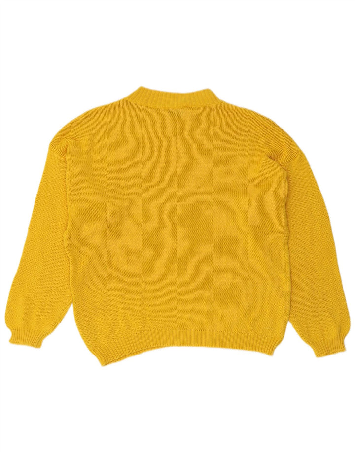 STEFANEL Suéter tipo jersey con cuello alto para mujer UK 40 Grande Amarillo