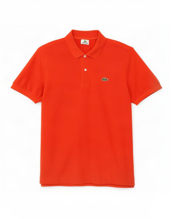 Polo Lacoste para hombre talla 4 mediano algodón naranja