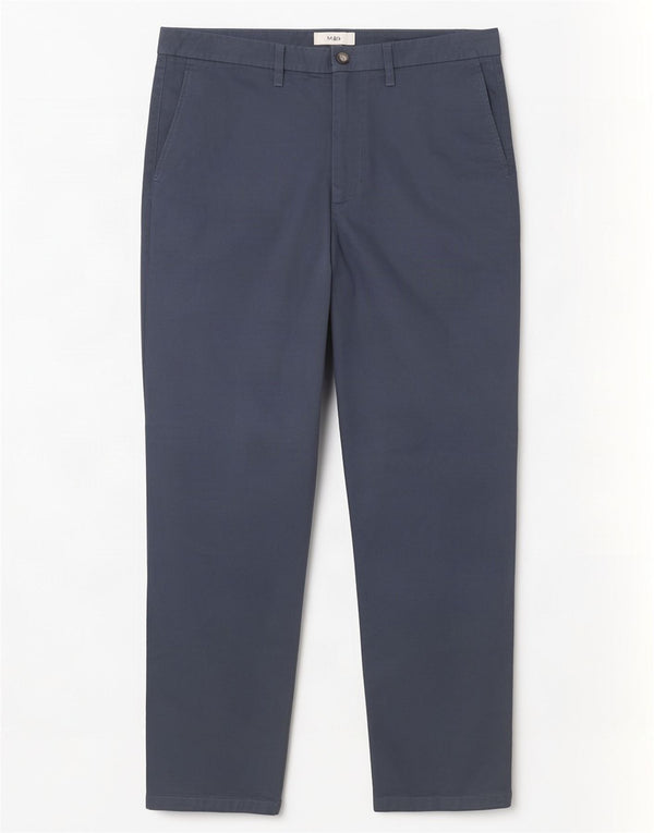 Marks & Spencer Pantalón chino de corte regular para hombre W38 L31 Algodón azul