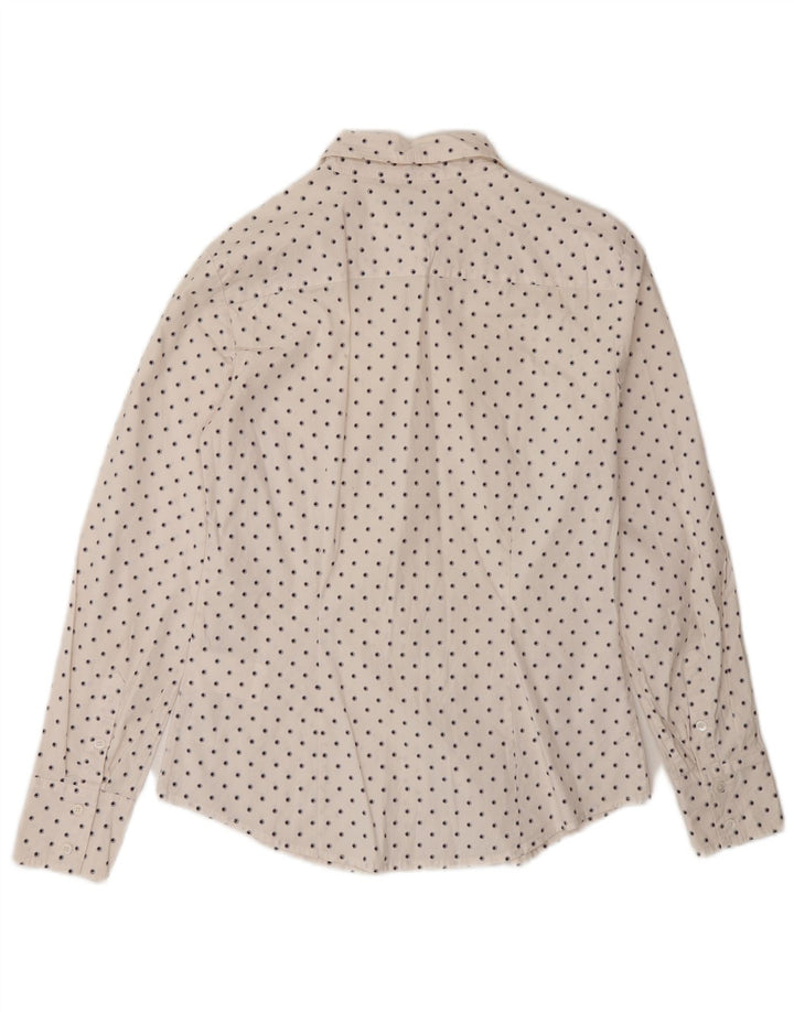 Max & Co. Camisa para mujer UK 10 Small White Spotted Cotton