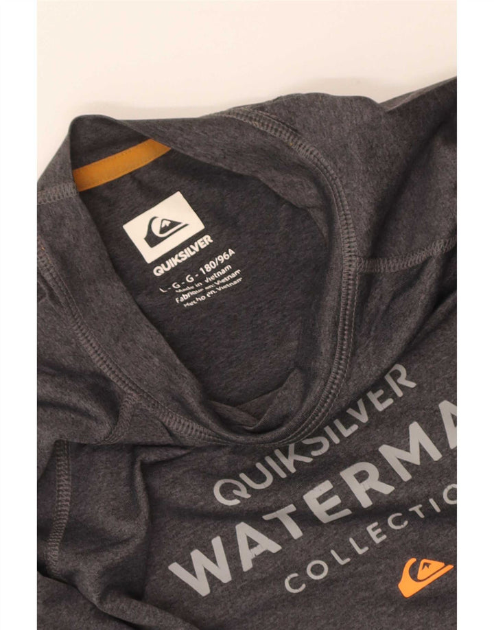 Quiksilver Mens Graphic Top manga larga poliéster gris grande