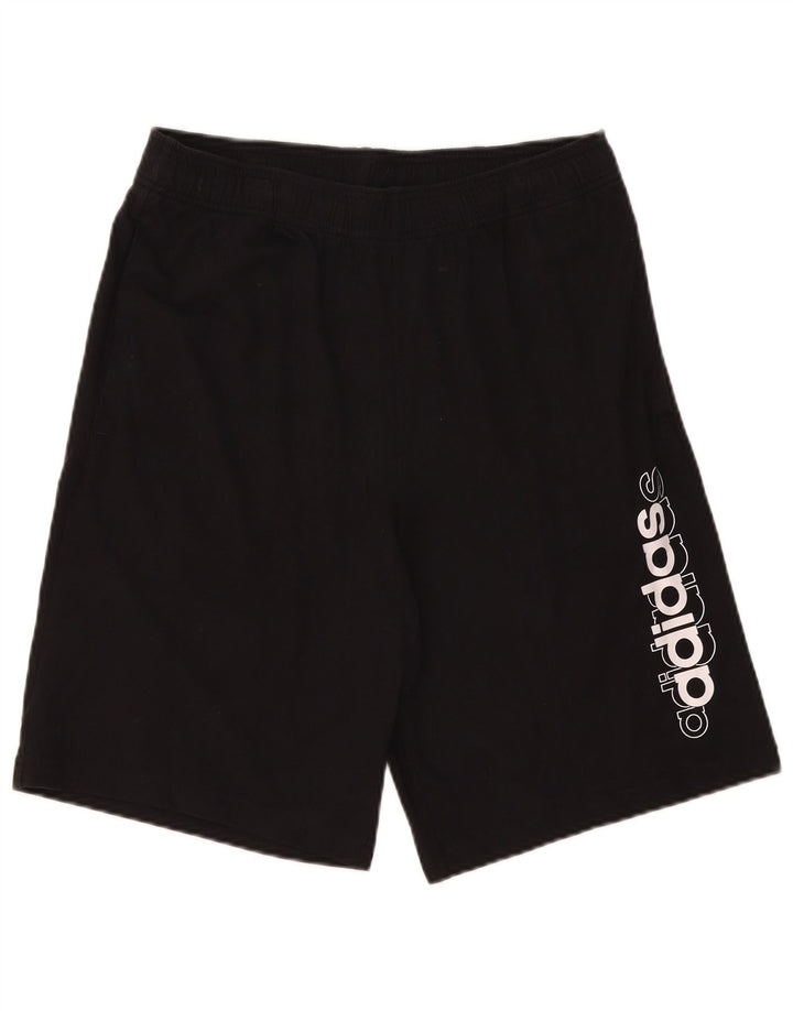 Adidas Pantalones cortos deportivos gráficos para hombre Algodón negro mediano